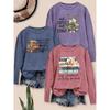 Elegant women's clothing gift with printed coffee and book themed pattern, round neck, suitable for spring, summer, autumn, and winter3Set of