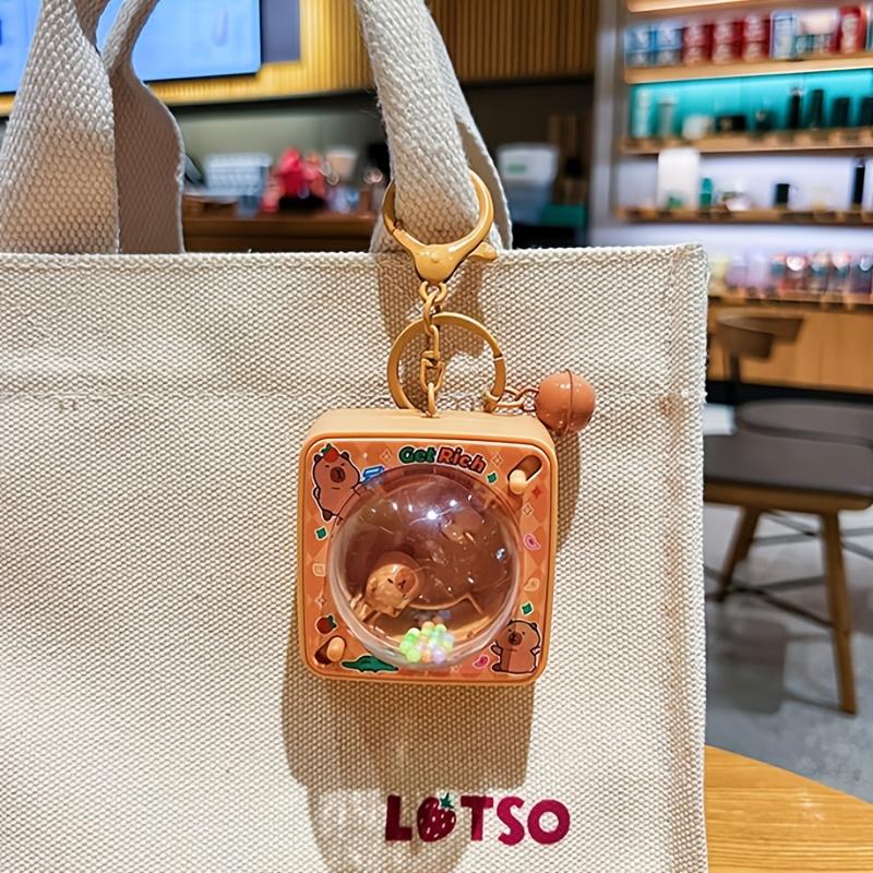 Cute Capybara Fidget Keychain Toys Stress Anxiety Relief Fidget Toys Kawaii Animal Bag Charm Key Chain for Kids Adults