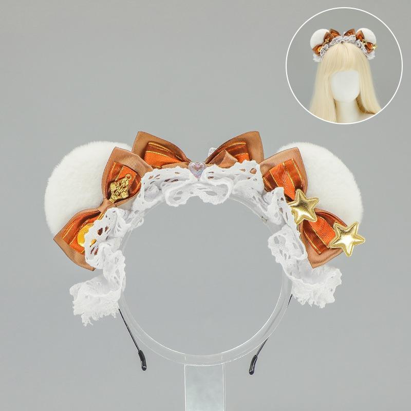 

Handmade gorgeous bear ear headband two-dimensional soft girl girl headgear comic show lolita bear ear headband One Size