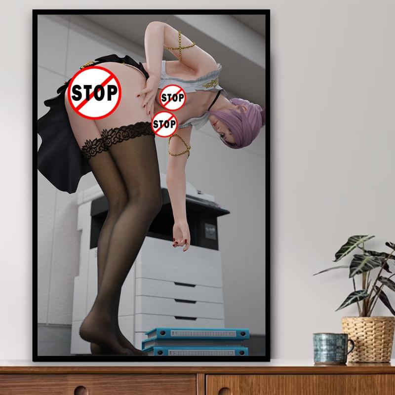 Nieocenzurowana gra seksowna piękność Kasumi plakat na płótnie dekoracja malarstwo NFSW dla dorosłych naga 18+ naga sztuka ścienna mural Rule34 graficzny