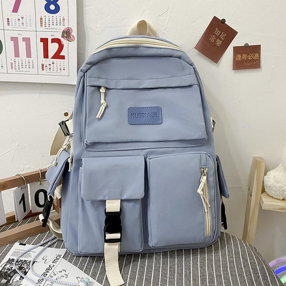 Fashion Nylon Backpack Large Capacity Korean Color School Bag Breathable Casual Book Bag Students
