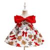 Rotes Weihnachtsprinzessinnenkleid mit Schleife und bauschigem Rock für Festivalauftritte