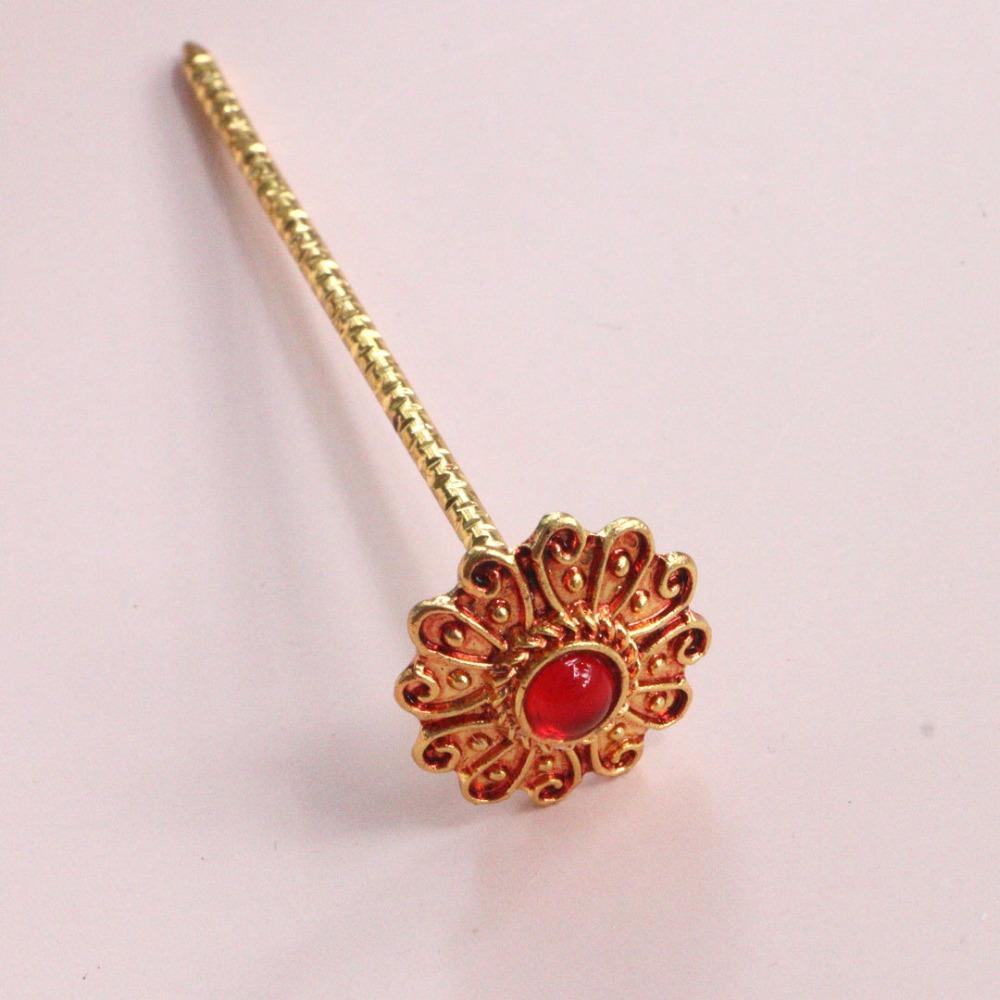 Hollow Out Thai Hair Stick Flower Gold Hair Fork Vintage Dai Style Hairpin  Hair Styling Accessory