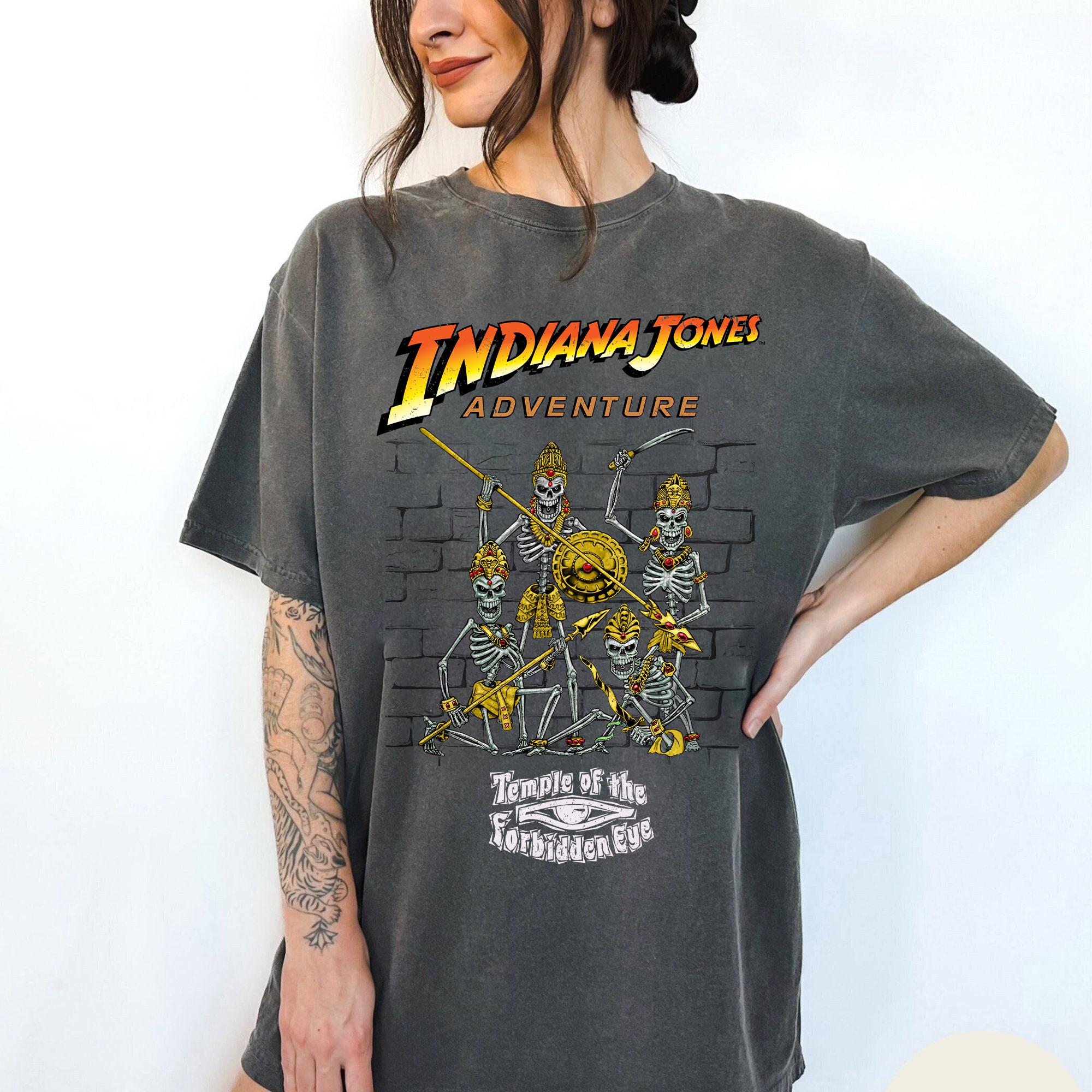 Disney Indiana Jones Adventure Temple of Forbidden Eye Skeletons Vintage Shirt Disneyland 1995 Retro Shirt S