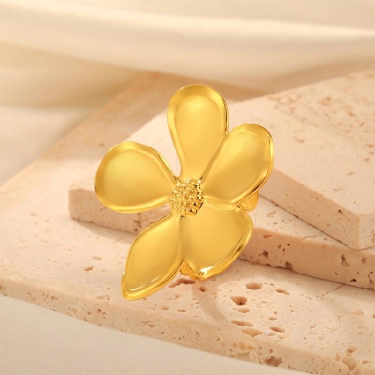 Opening Rings Flower Rings Hand Jewelry Fashion Rings Stainless Steel Adjustable Rings Suitable for Fashion Enthusiasts
