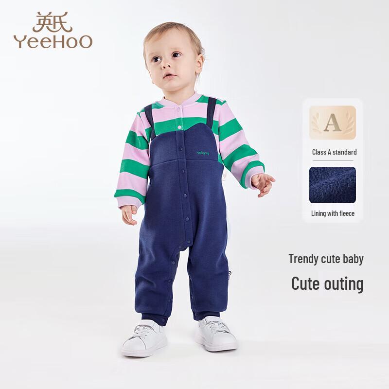 YEEHOO Kids Plush Warm Jumpsuit 90cm