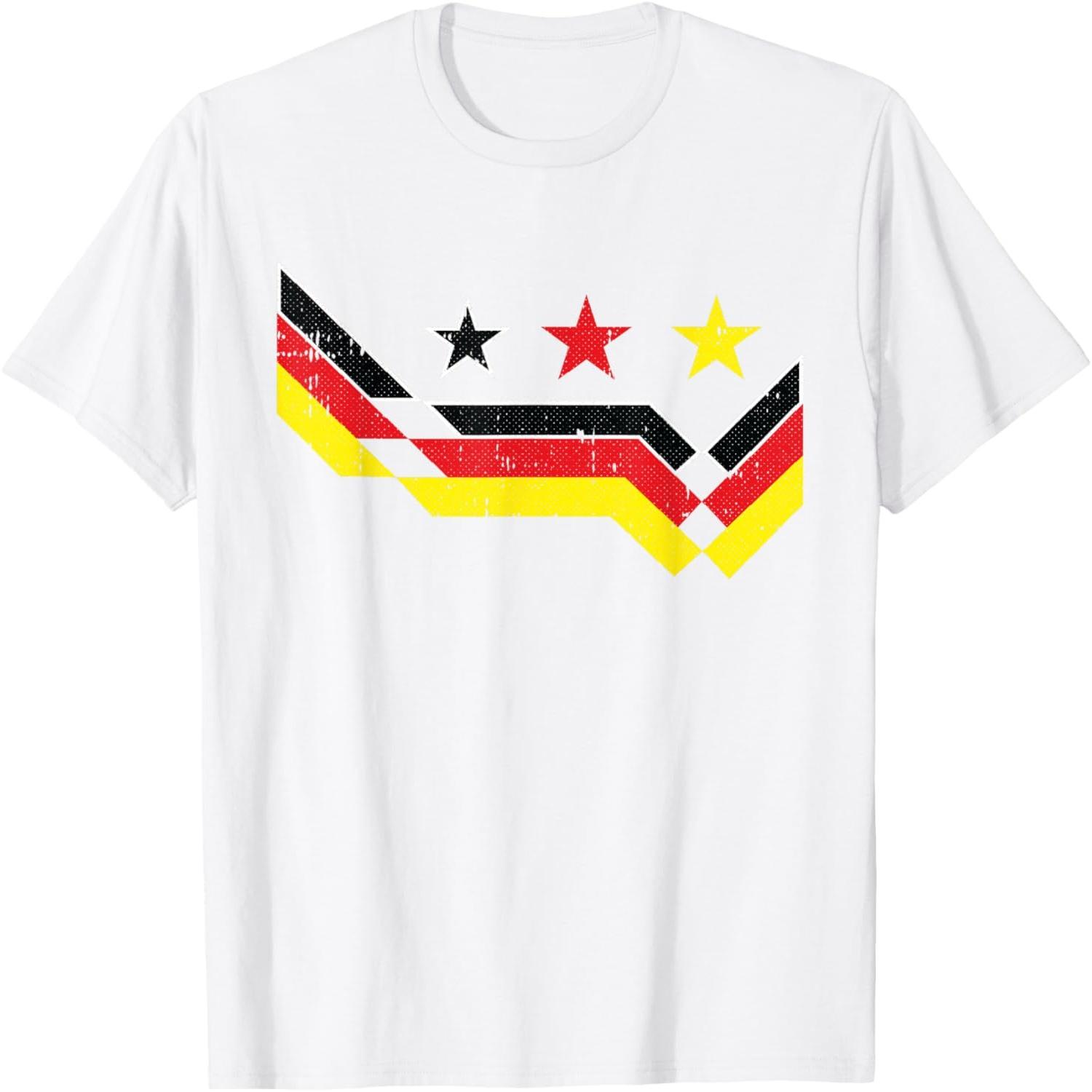 Немецкий Футбол Deutschland Германия Ретро Любитель Спорта Фан Футболка S разноцветный