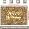 2D Sparkle Gold Happy Birthday Backdrop Adult Birthday Photoshoot Banner