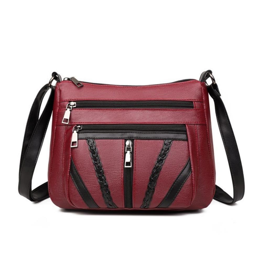 

Вместительная сумка через плечо, минималистичная сумка-мессенджер, женская полиуретановая сумка на плечо, кошелек для телефона красный