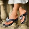 Fashion Butterfly Flat Slippers Summer New Round Toe Open Toe Casual Breathable Clip Toe Non-Slip Wear-Resistant Flip Flops