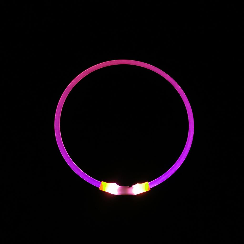 USB Rechargeable LED Dog Collar 3 Modes Glowing Light for Cats Dogs Pet Safety Night Walking Loss Prevention