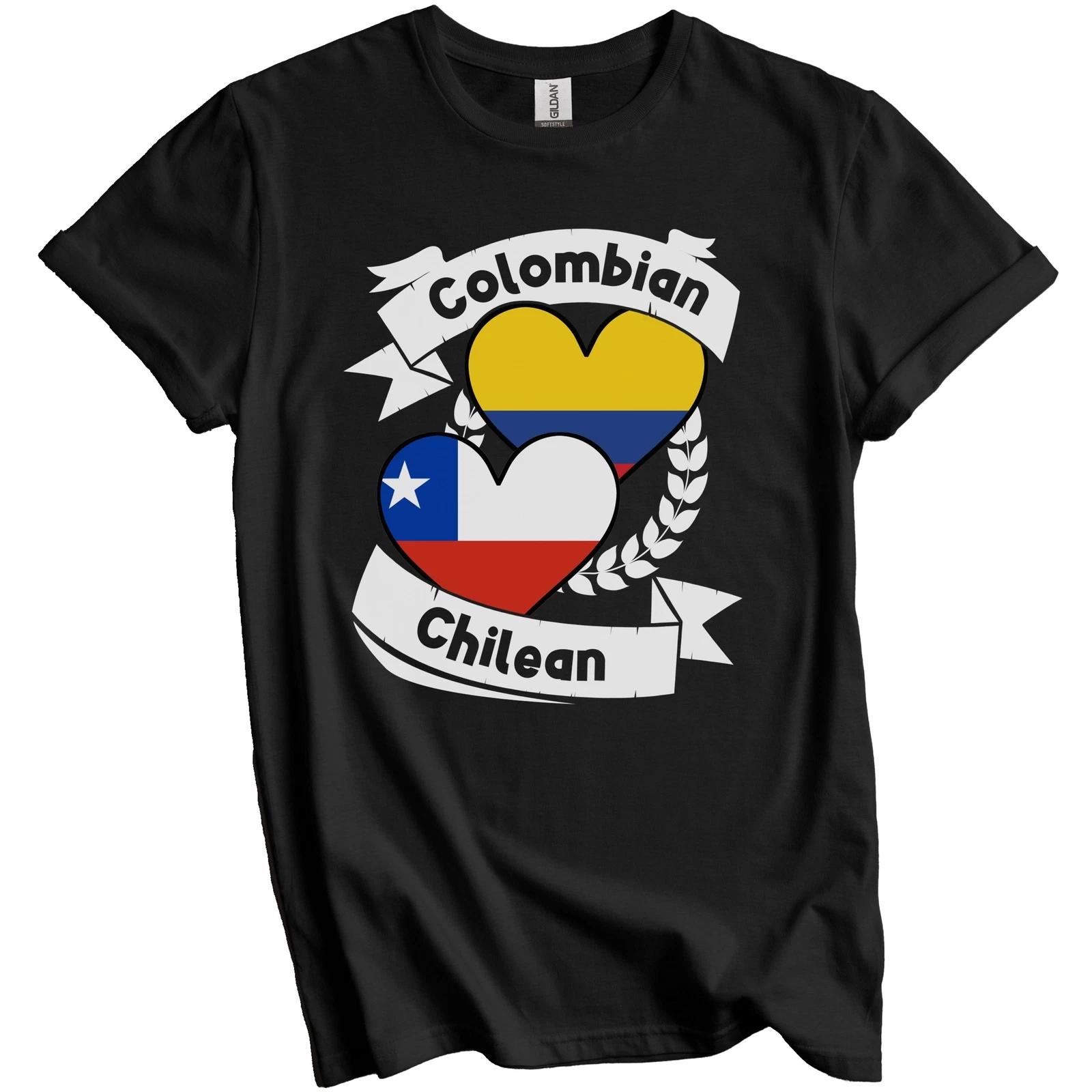 Colombian Chilean Heart Flags Colombia Chile T-Shirt 2XL