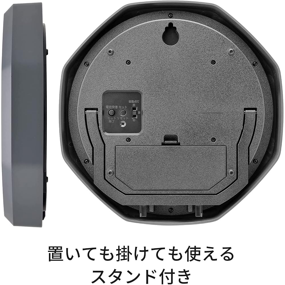 CASIO Wall Clock, Radio-Controlled, Gray, Analog, Automatic Illumination, Nighttime Second Hand Stop, Suitable for Wall and Tabletop Use, IQ-888NJ-8JF