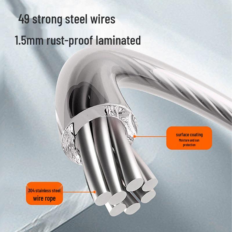 Invisible Retractable Clothesline - Indoor No-Punch Steel Wire Dryer