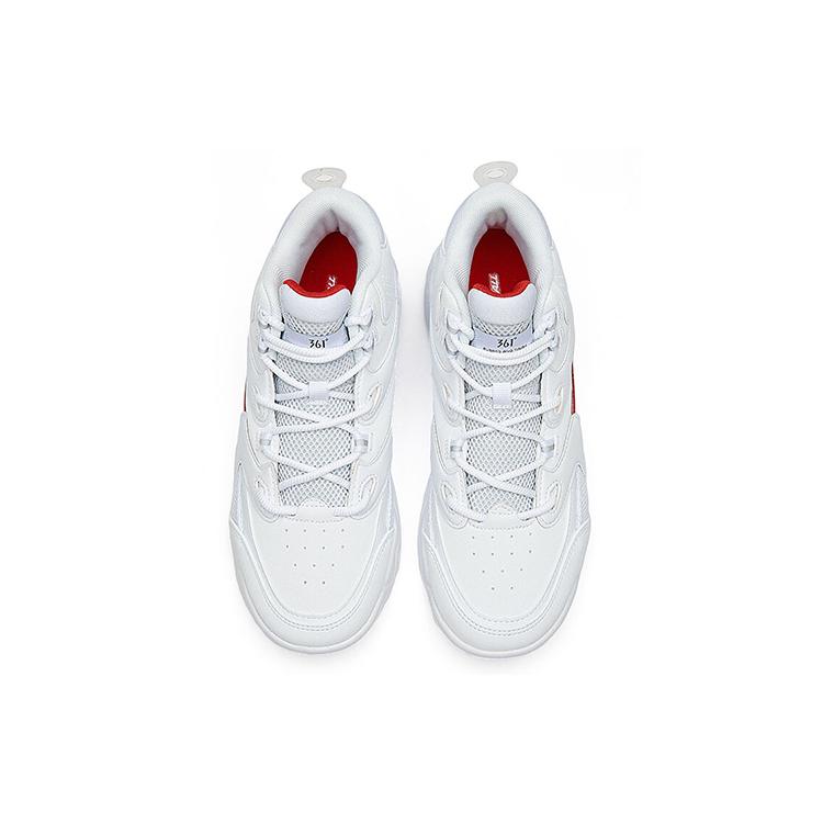 361 Mesh, Synthetikleder Dämpfung Rutschfest Abriebfest Mittelhohe Basketballschuhe Damen Weiß Rot 582031120-1