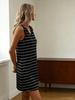 2026 Spring/Summer Women's Striped Sleeveless V-Neck Casual Dress, Europe & America.