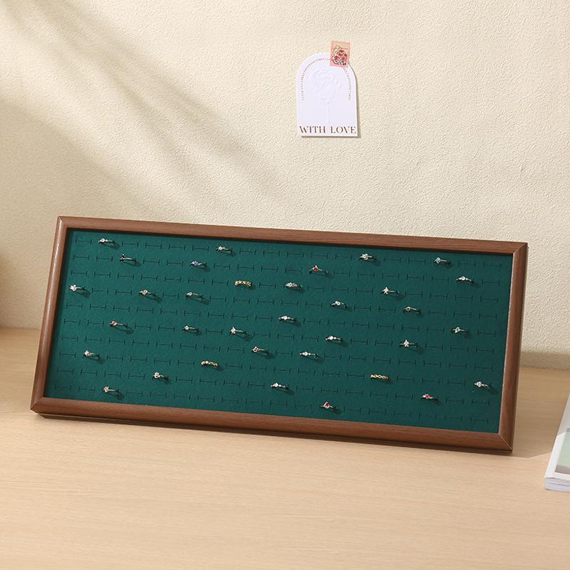 Wooden Jewelry Displays Tray Rings Jewellery Showcase Pallet Large Capacity Ring Organizer Tray Household Trinket Storage Salver