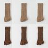 6 Pairs Women Spring and Autumn Pure Cotton Five Finger Socks Retro Solid Color Lace Striped Split Toe Socks Vintage Comfortable Socks