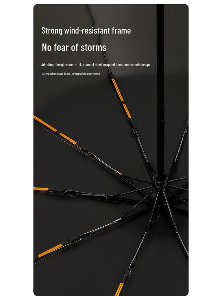 10-Speichen Automatik-Faltschirm: Vergrößert, Verdickt, Tragbar, mit Ringschnalle – für Sonne und Regen, Kundenspezifisches Logo verfügbar.