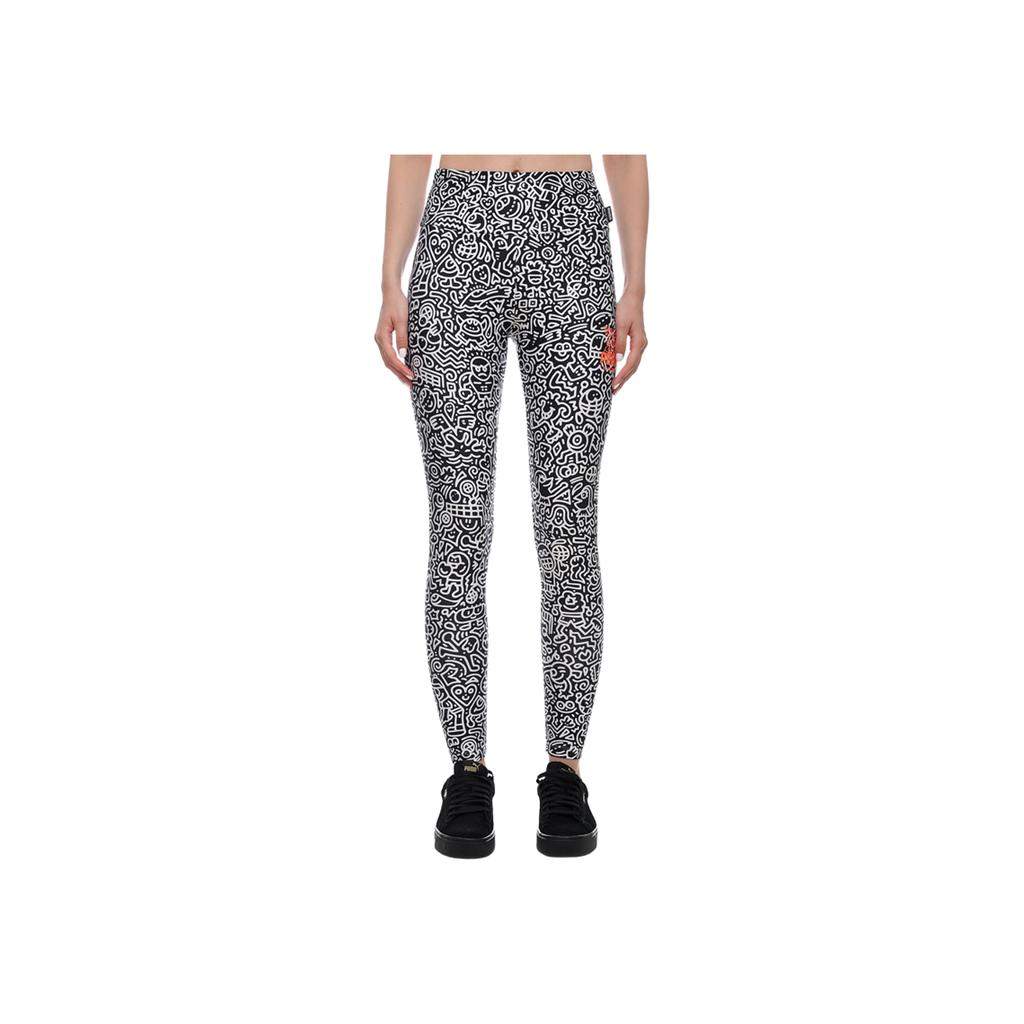 Puma X Herr. Doodle Collaboration Allover-Print Fitness Leggings Damen Leggings Schwarz 598832-01