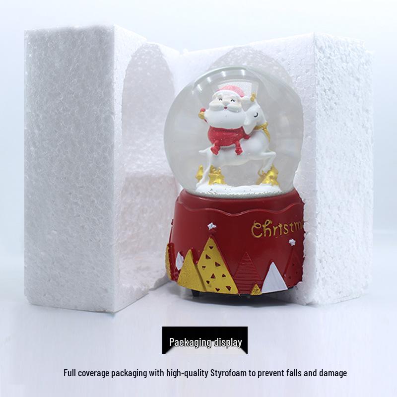 Rotating Musical Christmas Snow Globe - Crystal Ball for Window Display