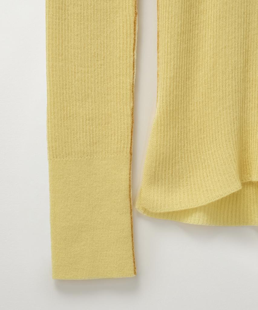 Seteo (W) Collar Button Long Sleeve Knit Yellow