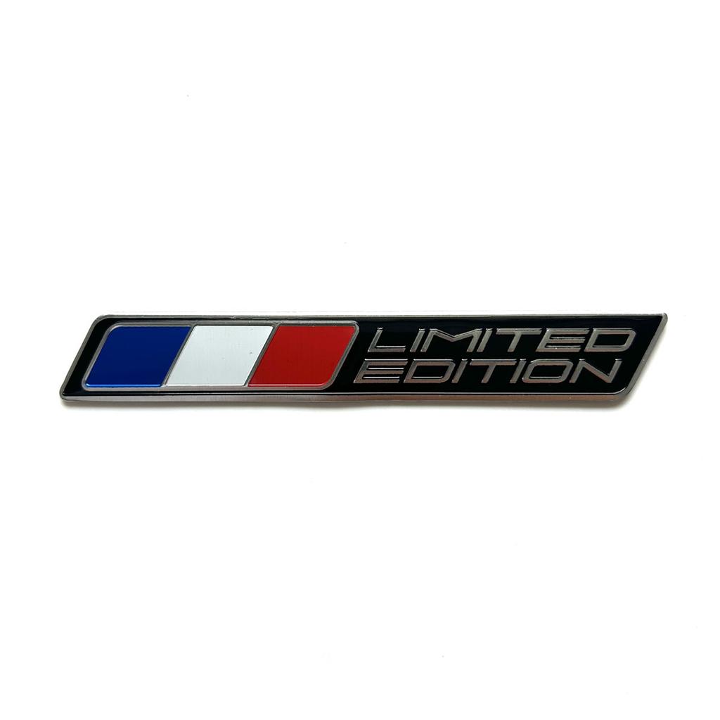 Limitierte Edition Französische Nationalflagge Aluminium Klebeemblem Heckklappenabzeichen Kotflügelaufkleber Karosserieaufkleber Autoemblem