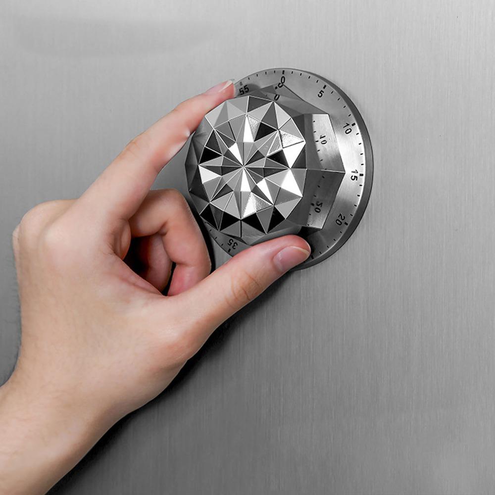 Stainless Steel ABS Kitchen Timer Silver Countdown Timer Durable Mechanical Timer Kitchen Office