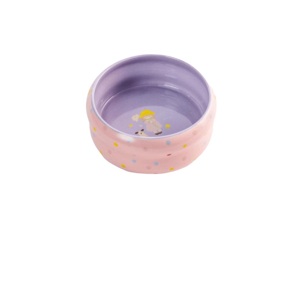 

Cartoon Pet Water Bowl Donut Shape Dog Food Bowl Cute Ceramic Cat Bowl Pet Households фиолетовый