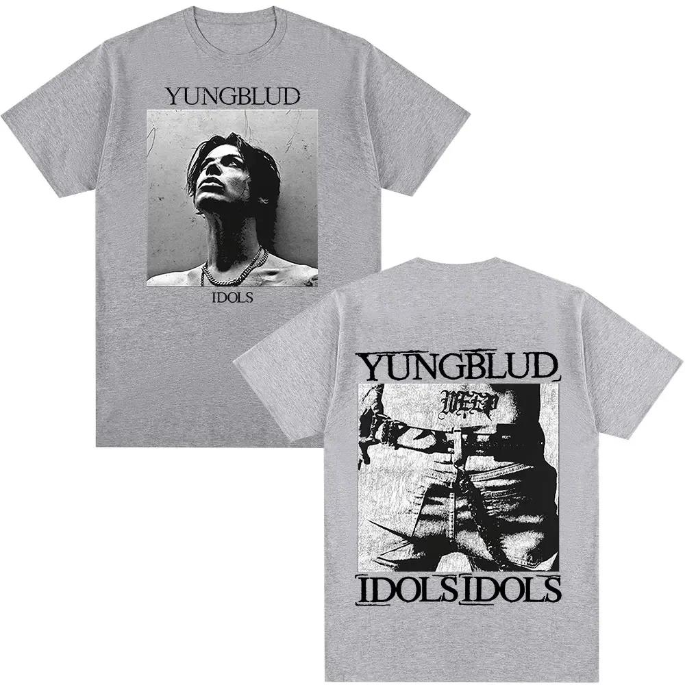 Singer Yungblud Idols Album Tour T Shirt Unisexs Wounisex Clothing Hip Hop Short Sleeve Tshirts Oversized Casual Cotton Tshirt Blac