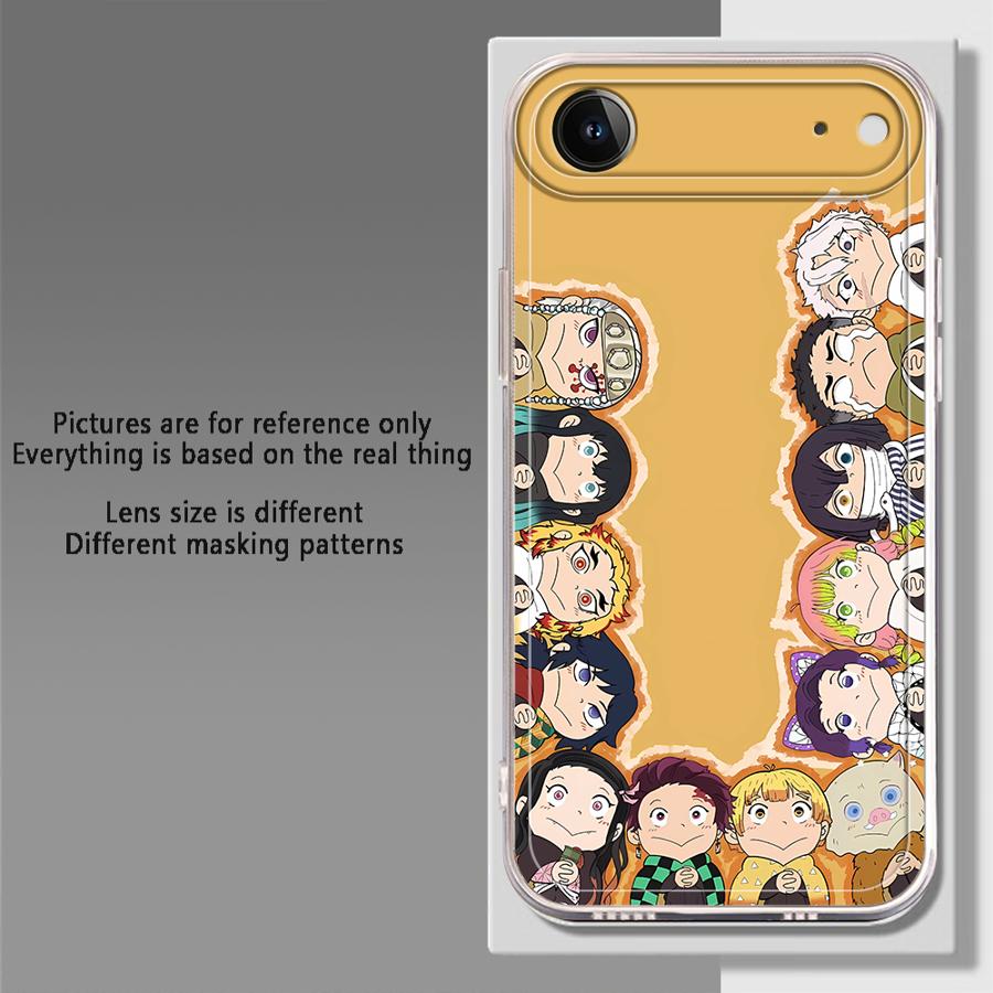 Soft Phone Cover Case for iPhone 17 Pro Max XR 15 11 16 XS Max 13 Pro 12 Mini Air 14 Plus 7 8 D-Demon S-Slayer Cute