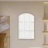 Arched Window Pane Mirror Arch Farmhouse Wall Background Wooden Framed for