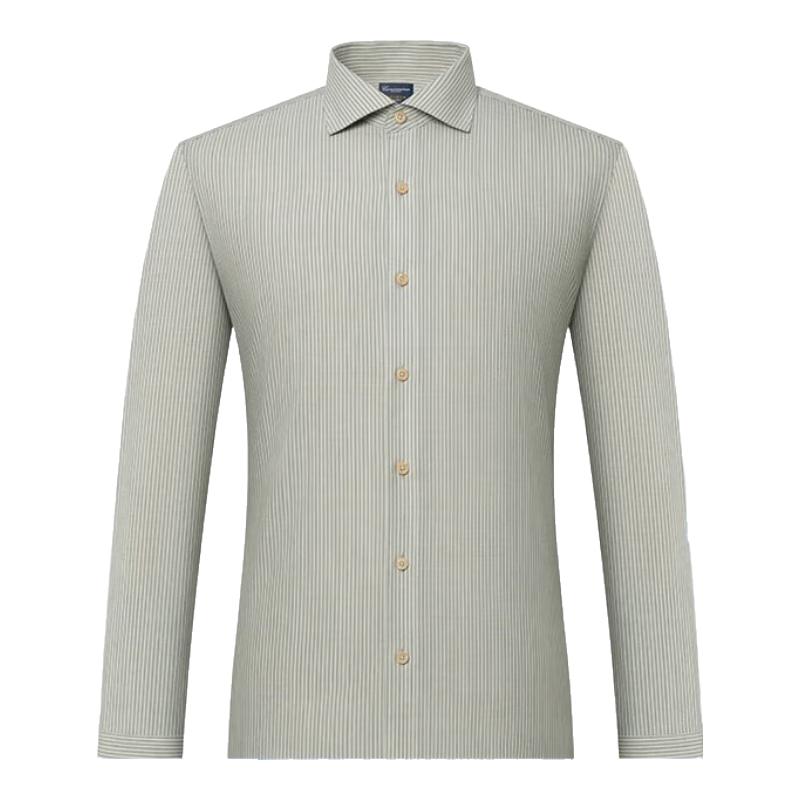 CAMICISSIMA Men s Wool Blend Pinstripe Long Sleeve Shirt 44