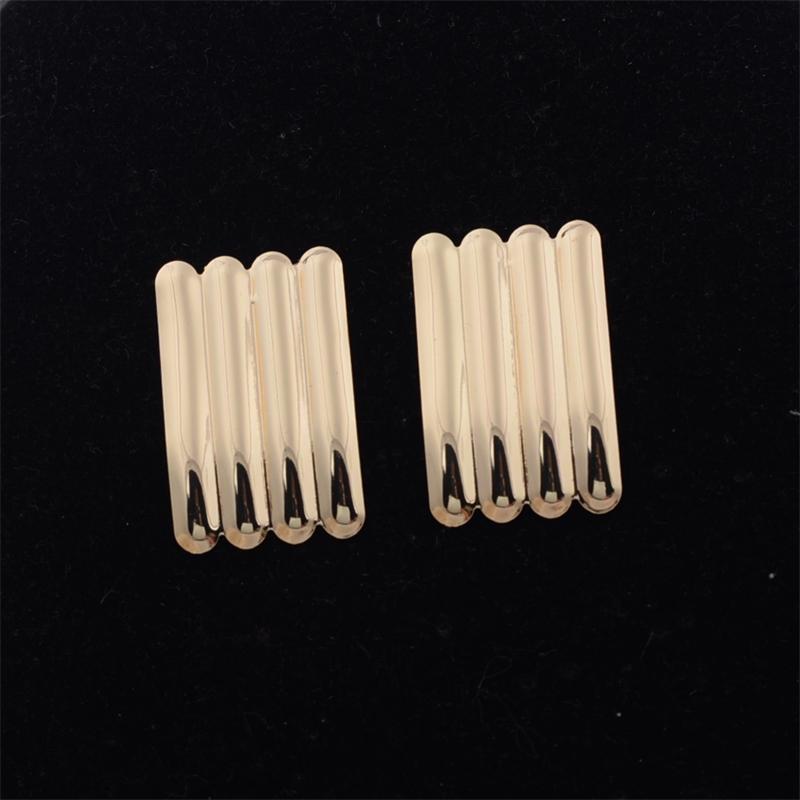 Trend Stripe Personalized Wave Gold Color Smooth Drop Earrings for Women Personality Fashion Geometry Jewelry Pendientes