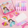 DIY Beads Pen Craft Kit Kids Art Set Princess Rainbow Patterns