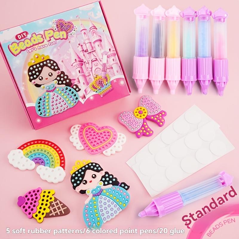 DIY Beads Pen Craft Kit Kids Art Set Princess Rainbow Patterns