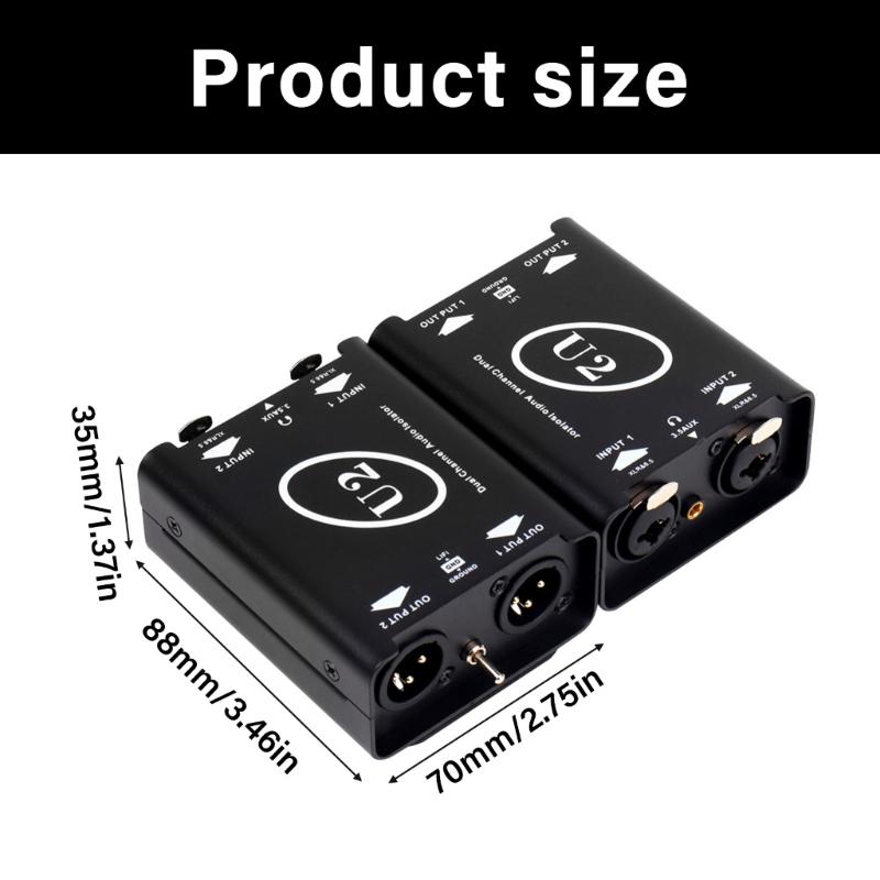 3.5mm 2 Channel Noise Isolator Noise Filter for Car Sound Home Systems Eliminate Noise Completely Using