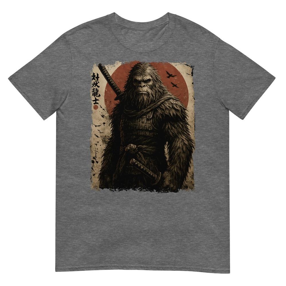 Vintage Japanese Art Anime Bigfoot Samurai Graphic Sasquatch TShirt