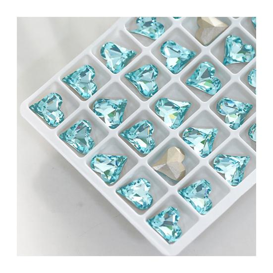 1 Pair 3D Rhinestone Nail Art Charm Light Sea Blue Geometric Faux Crystal Nail Design Jewelry DIY Crafts Nail Decoration
