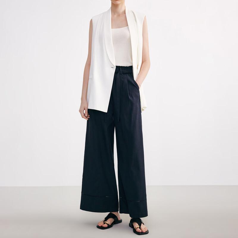 GIOVANNI VALENTINO Women s Loose Straight-Leg Pants S темно-синий