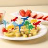 Cute Cartoon Dinosaur Fruit Fork Cute Eyes Cupcake Top Decoration Food Appetizer Toothpicks Bento Box Accessories