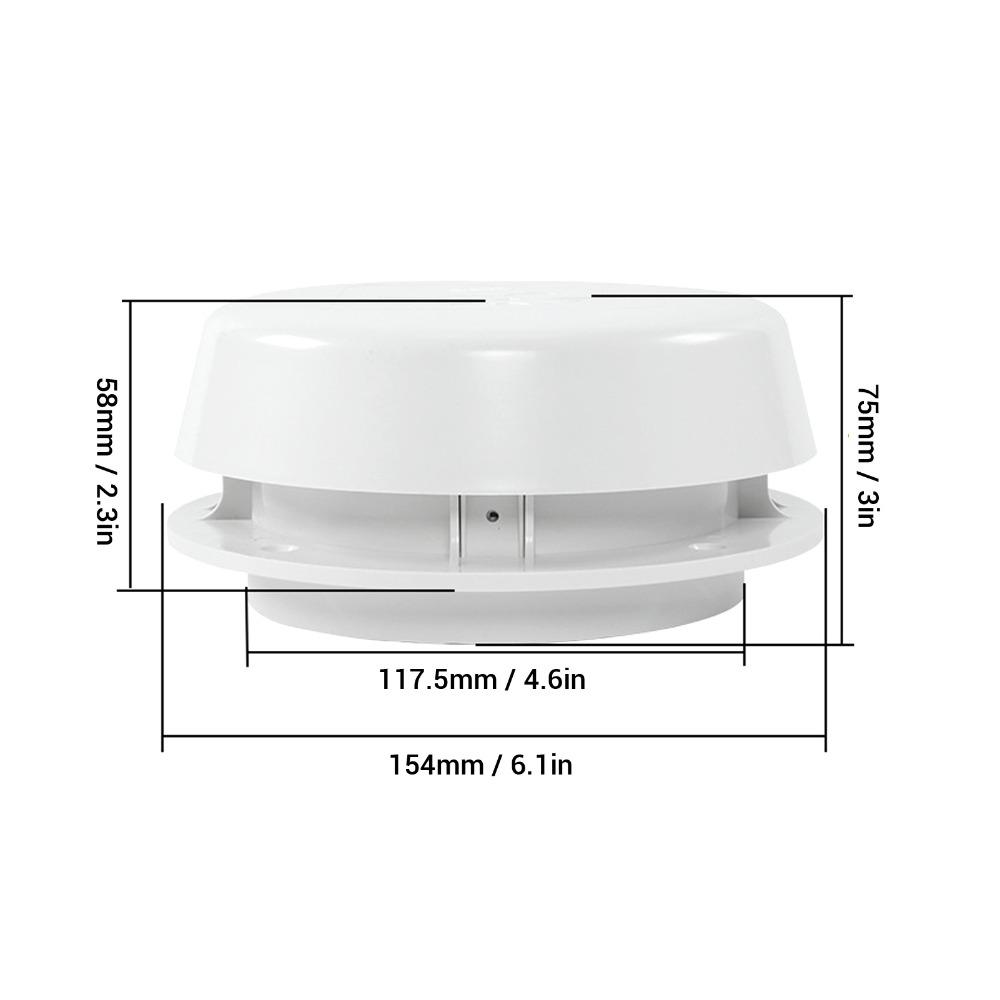 155mm Mushroom Ventilation Cap Round Air Exchange Vent Cap Durable RV Roof Vent Cap  Motorhome