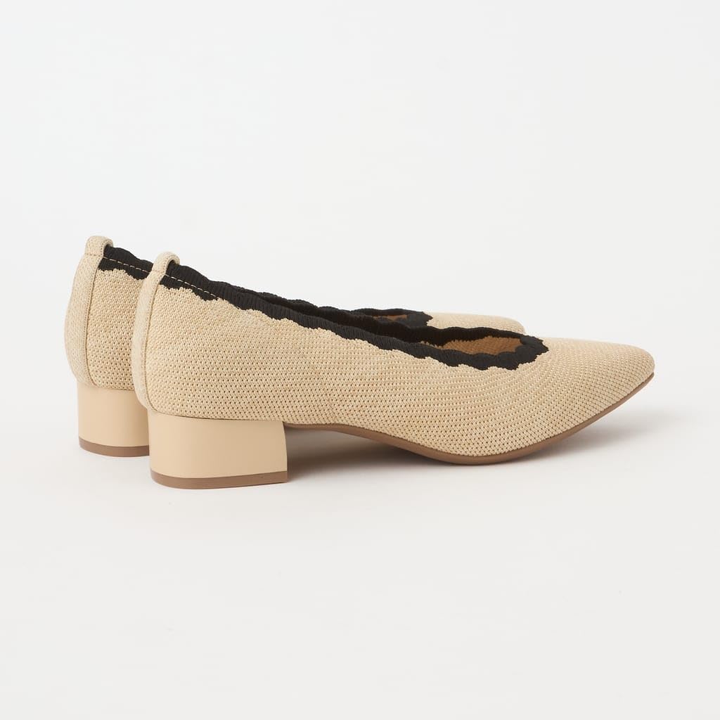 Pantofi Kumu cu toc mic, plați 122215200012 [Diana], bej, 24,0 cm,