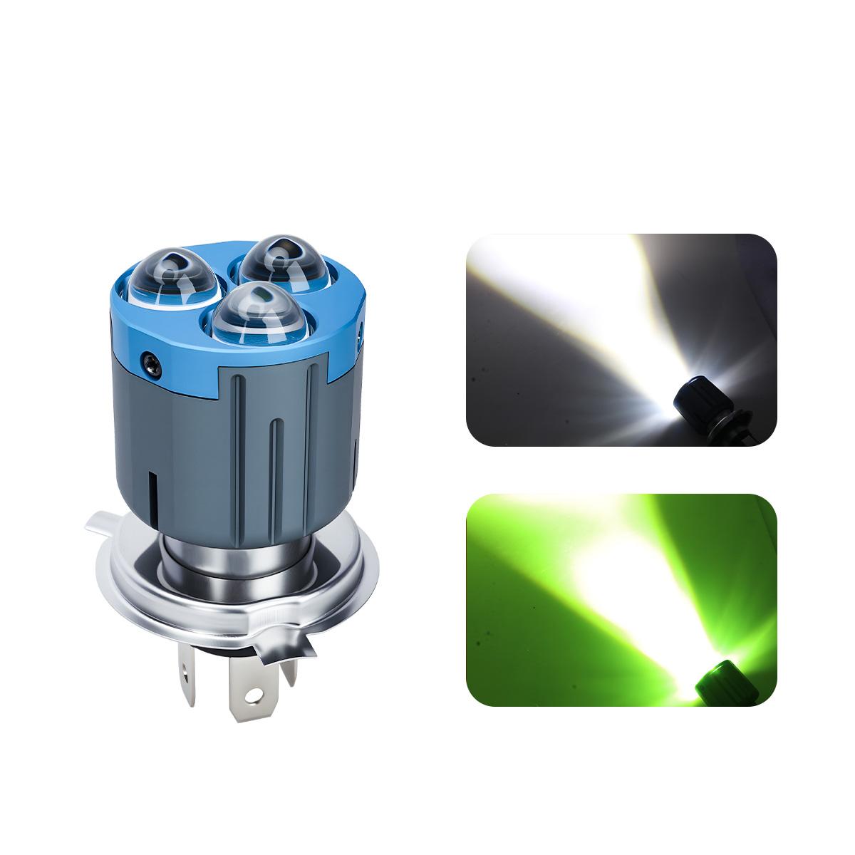 

1PC H4 BA20D LED Motorcycle Headlight 30W 3 Lens Dual Color Fog Lamp 12V Day Running Light for Motorbike Scooter Running Light