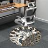 1pc Peacock Feather Pattern Carpet, Round Non Slip Durable Large Size Office Carpet, Suitable for Office