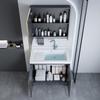 Small Wall-Mounted Bathroom Cabinet with Integrated Ceramic Washbasin