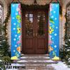 2D Flat, 2D Flat - 2D Flat, 2D Flat - 2D Flat Printing 2pcs Ocean Friends Porch Banner, Door Sign Outdoor Hanging Decoration, Vertical Porch Couplets 