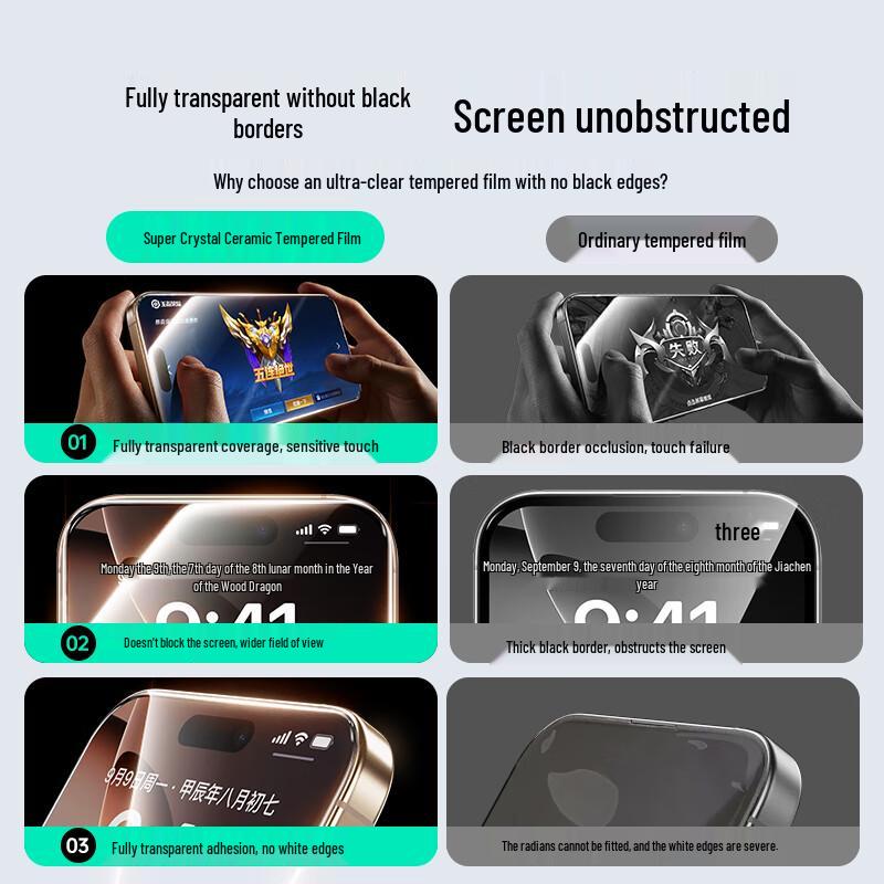 ESR iPhone 16 Pro Max Gehärtetes Glas Displayschutz