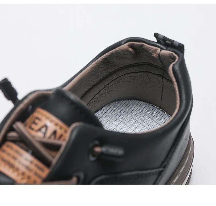 Herren Frühling Neue Atmungsaktive Weiße Schuhe Canvas Sneaker Leder Freizeitschuhe, Modische Schuhe