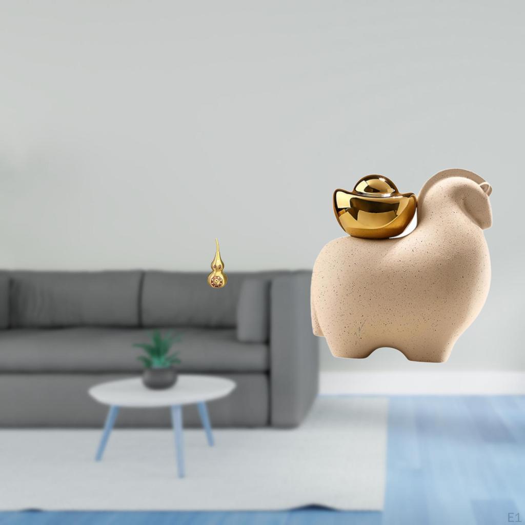 Brass Gourd Animal Statue Feng Shui Ornament Creative Desktop Centerpieces for Spring Decor